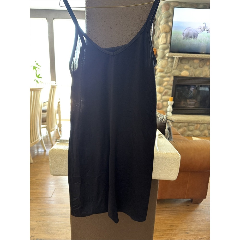 Vanity Fair Black Nylon Knee Length Slip 90s Vintage Women's Size 18 36/42